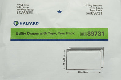 Halyard 89731 Utility Drapes with Tape, Two Pack 15 inch x 25 inch (x)